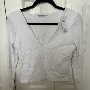 Abercrombie and Fitch White Long Sleeve